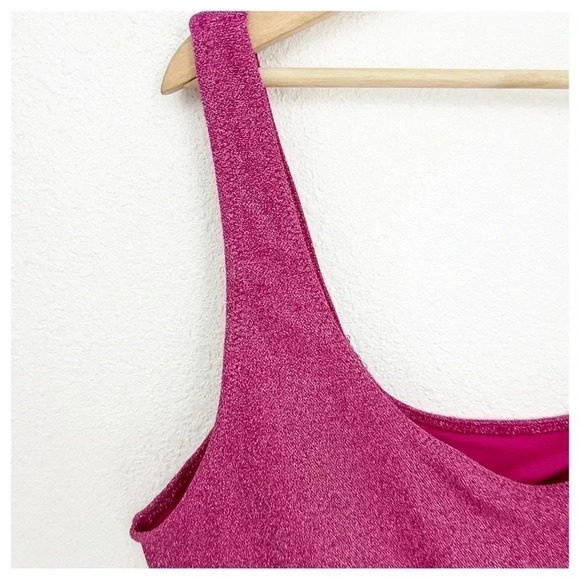 NWT Good American Hawaiian Pink Sparkle Scoop Bikini Top, Size 3XL - Picture 3 of 8